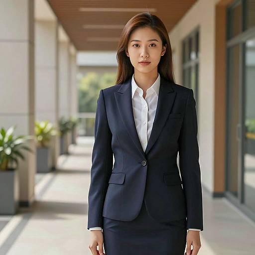 Confident Young Woman in Office Attire