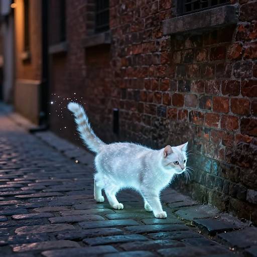 Luminous Cat with Stardust Tail