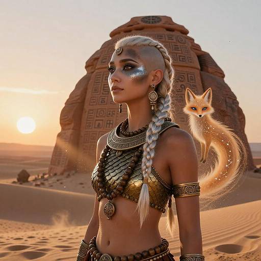 Desert Oracle Portrait in Sunset