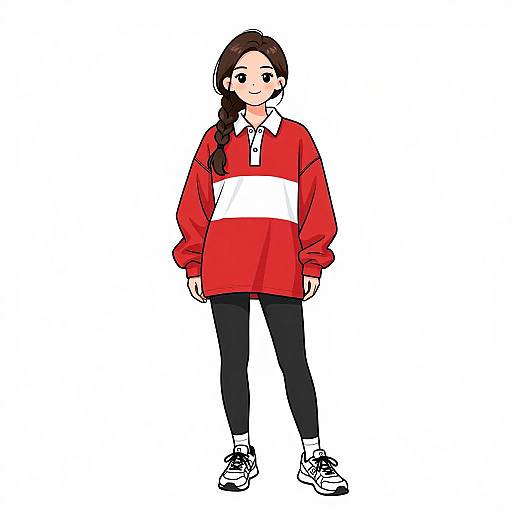 Smiling Woman in Casual Sporty Outfit