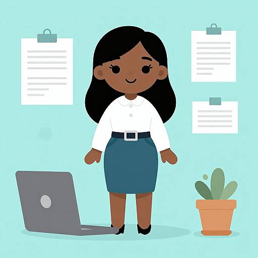 Cute Black Woman in Office Attire