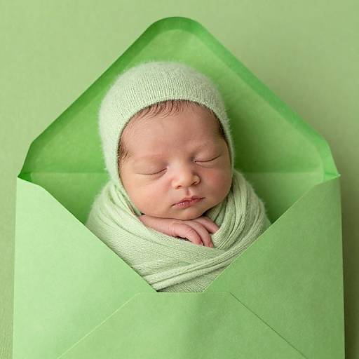 Newborn in Soft Green Cocoon