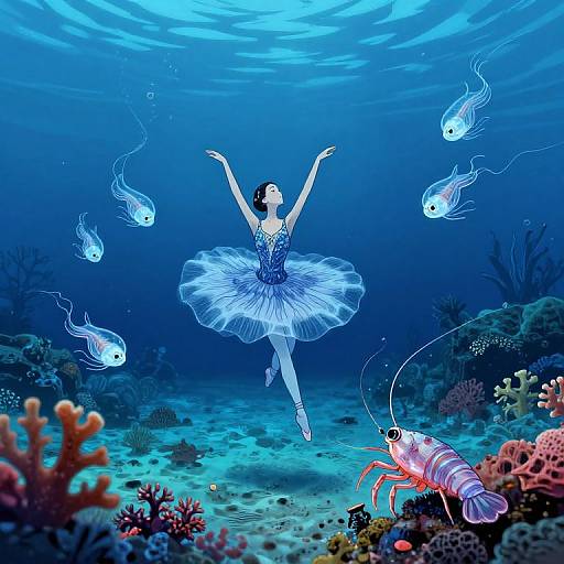 Bioluminescent Ballet Beneath Waves