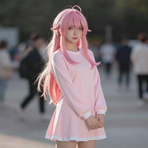 Lifestyle costume photo of My melody. Cosplay clothes