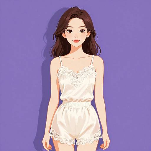 Vintage Elegance Ivory Silk Loungewear