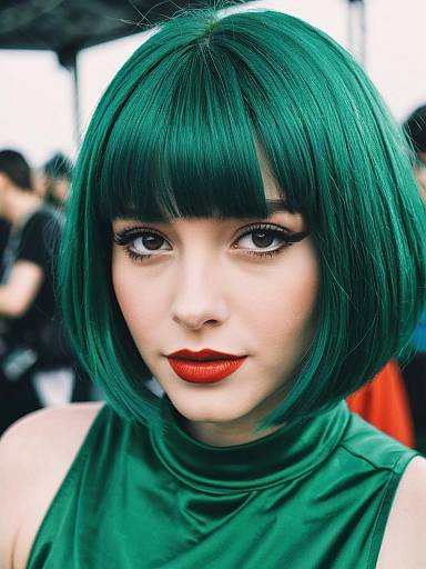 Emerald Green Bob Hairstyle Cosplay