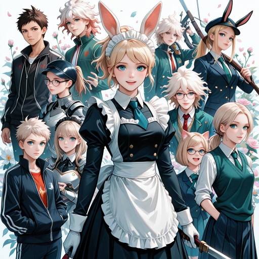 Cosplay Character with Animal Ears and Uniform