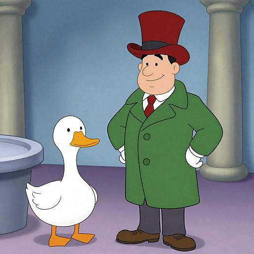 Cheerful Bald Man and Duck Overview