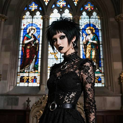 Short Hair Goth Aesthetic in Cathedral