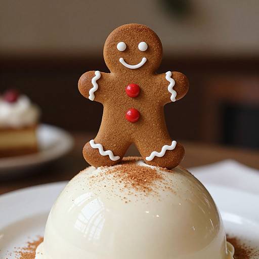 Whimsical Gingerbread Man on Chocolate Dome