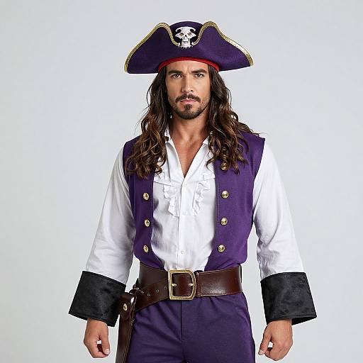 Man in Purple Pirate Costume