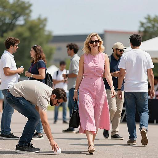 Sunny Outdoor Event with Joyful Attendees