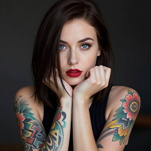 Confident Tattooed Woman Portrait