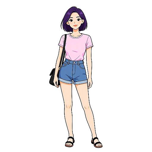 Stylish Woman in Casual Summer Outfit