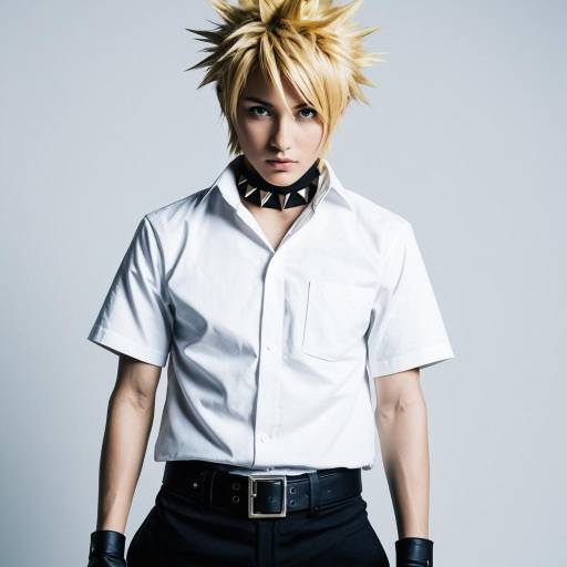 Cosplay of Denki Kaminari with Spiky Blonde Hair