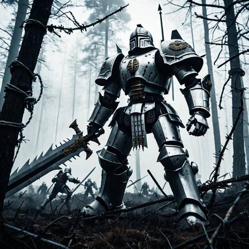 Imperial Knight in Foggy Forest Battle