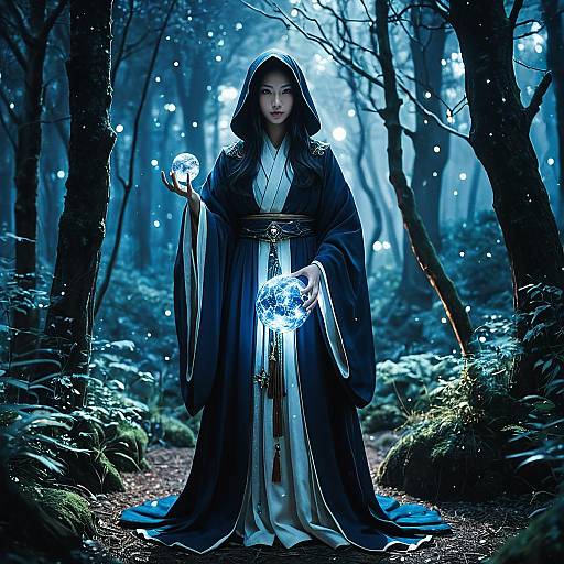 Enchanted Twilight Sorceress with Crystal Orb