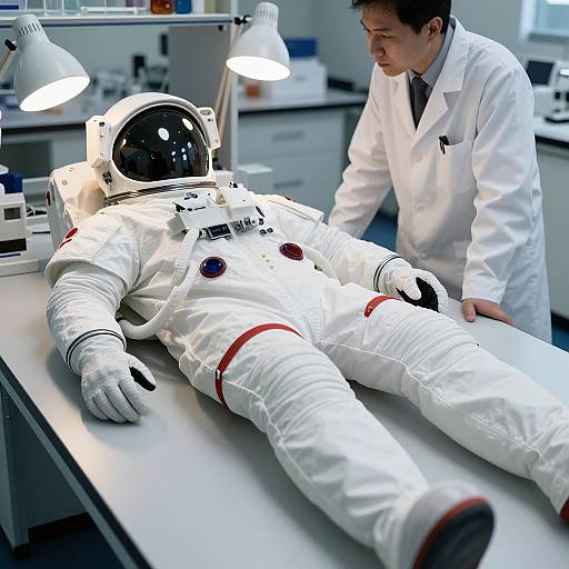 Detailed Astronaut Costume in Laboratory