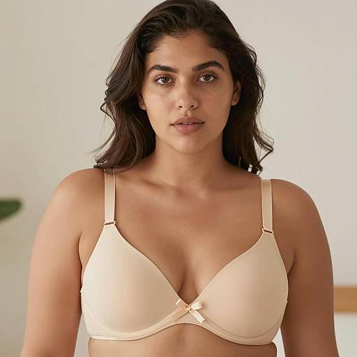 Portrait of a Woman in Beige Bra