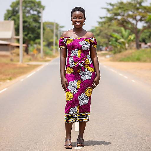 Confident Woman in Vibrant African Dress
