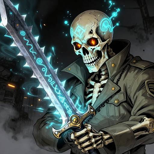 Necromancer Skeleton with Chainsword