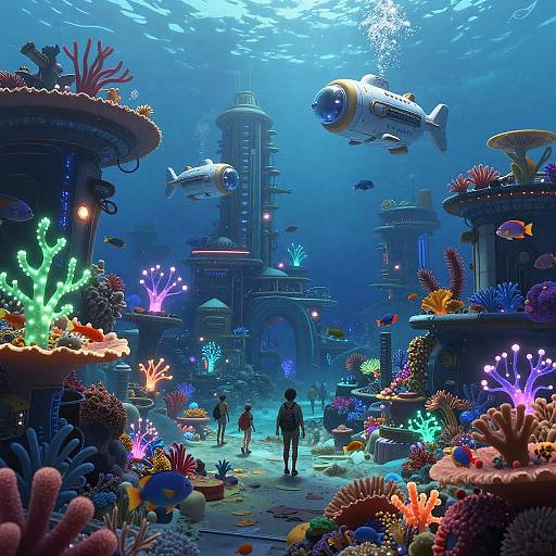 Underwater City Exploration Fantasy