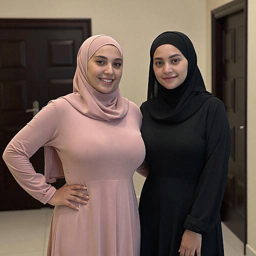 Portrait of Two Women in Hijabs