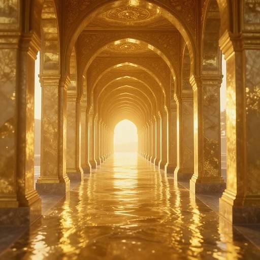 Infinite Radiant Golden Corridor