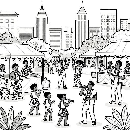 Urban African American Cultural Coloring Pages