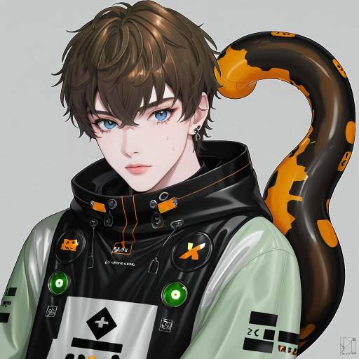 Illustration of Alban knox, nijisanji in the style of Baba arumi