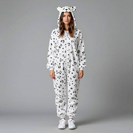 Stylish White Leopard Costume Photography