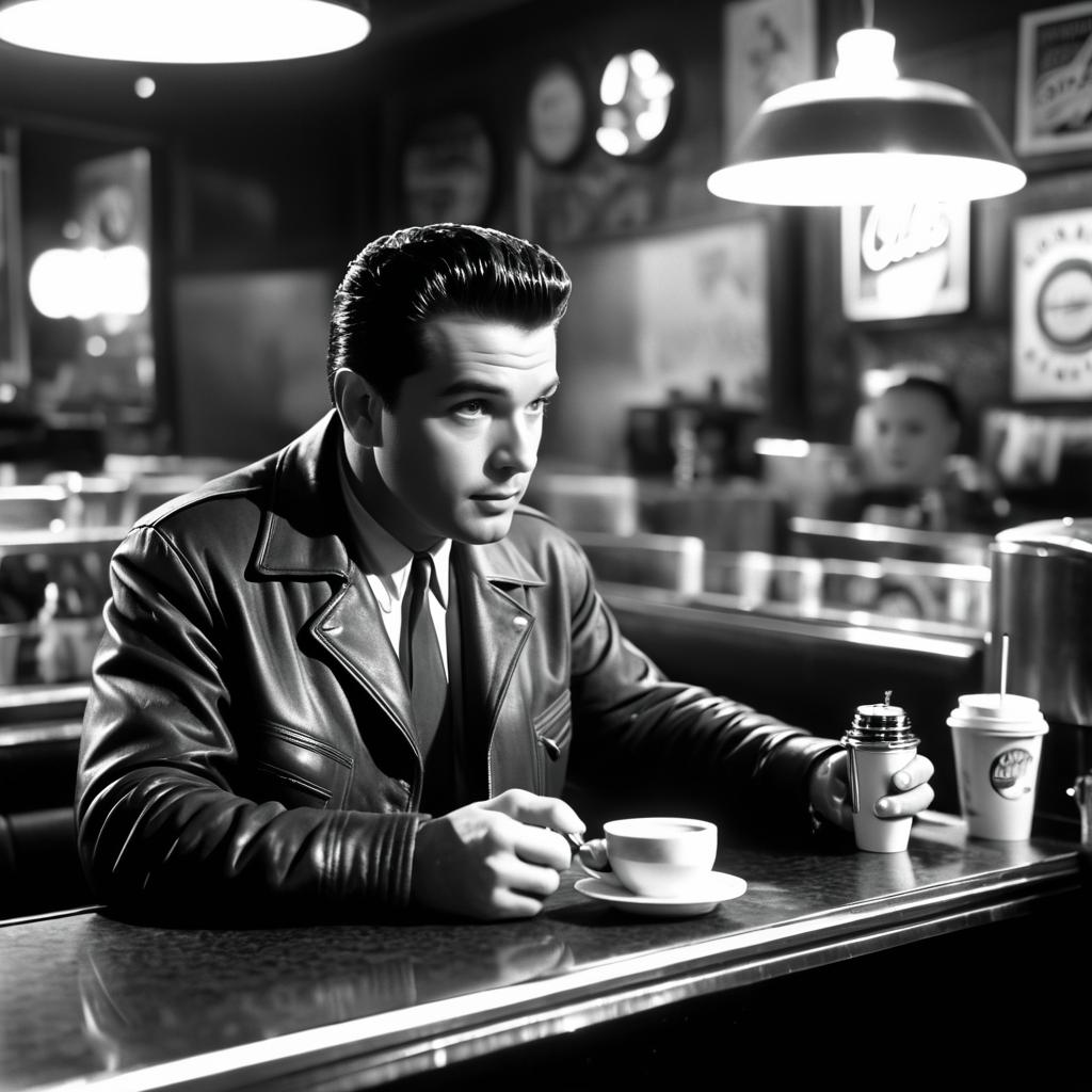 1957 Film Noir Diner Scene