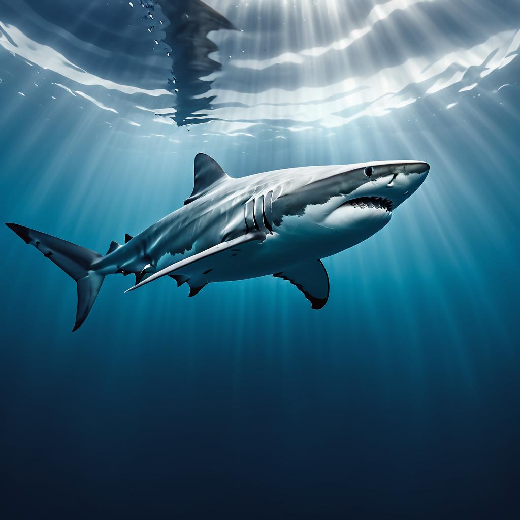 Cinematic Motion: Shark Underwater Elegance