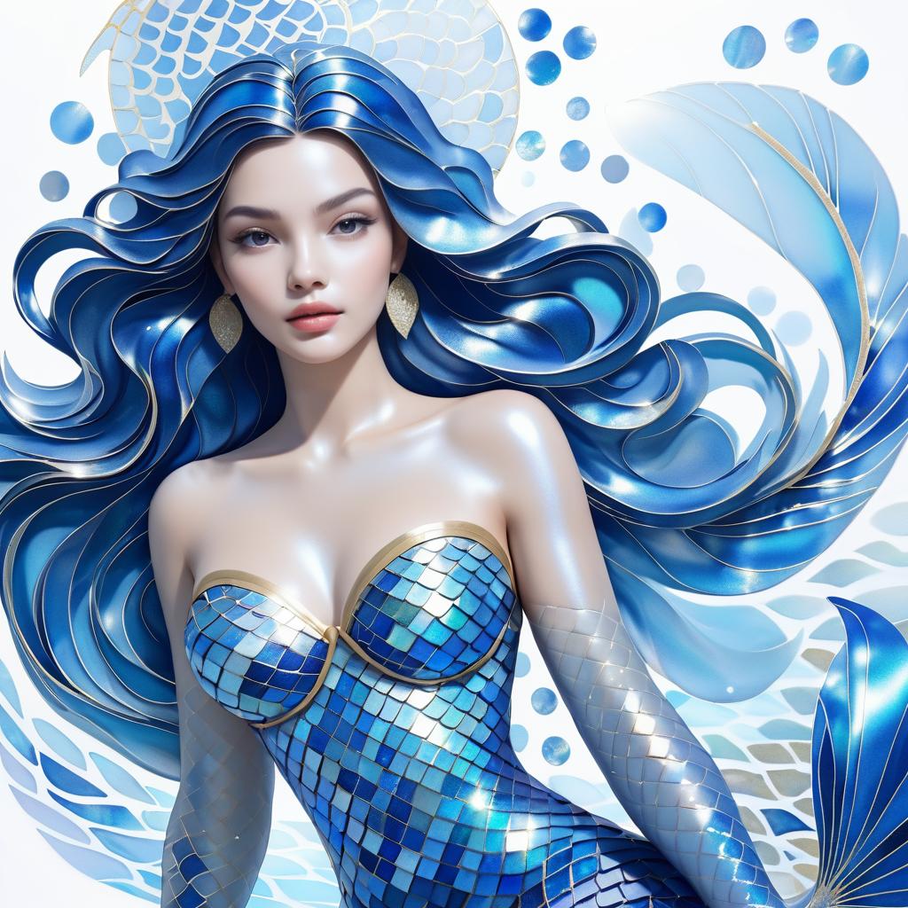 Enchanting Mermaid Art with Poolcore Vibe