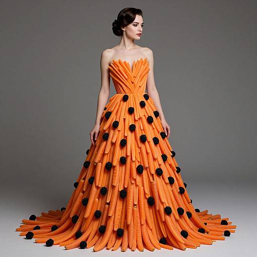 Whimsical Fashion with Carrot and Blackberry Dress