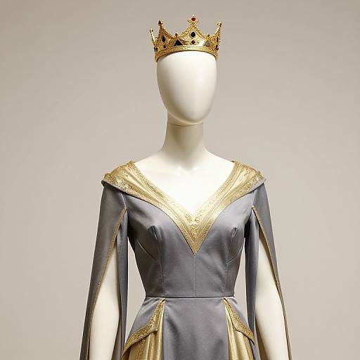 Regal Mannequin in Grey Gold Outfit