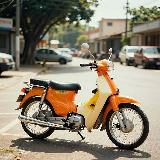 Cinematic Moped Parking Scene