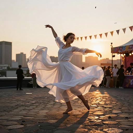 Elegant Contemporary Dancer Mid-Spin