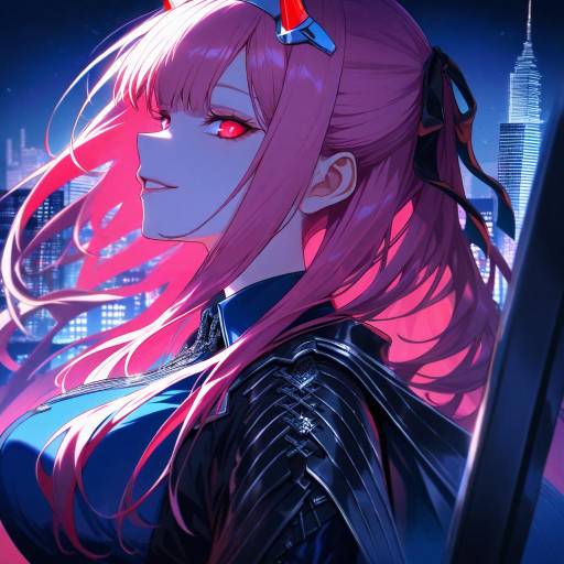 Ultra-Detailed Anime Girl on City Roof