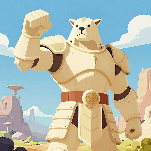 Giant Armored Ivory Ranger Vector Art