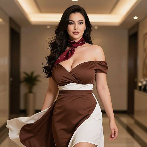 Elegant Woman in Stylish Dress