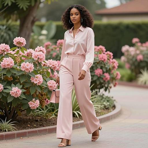 Chic Young Black Woman in Garden