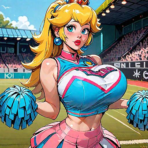 Princess Peach Cheerleader Moment