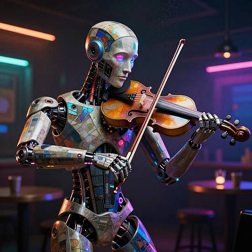 Futuristic Android Jazz Violinist