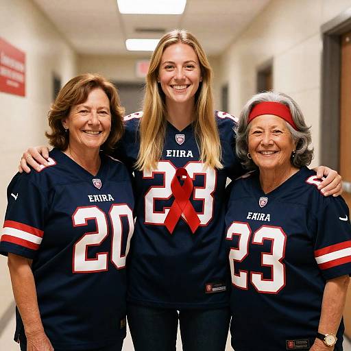 Cheerful Women in Football Jerseys
