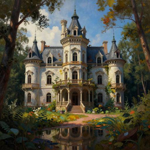 Overgrown Castle Mansion in Forest
