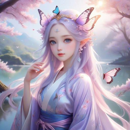Ethereal Fairy Girl by the Lakeside