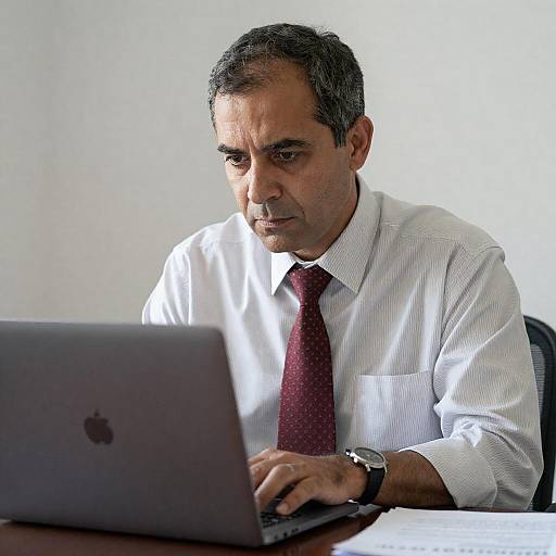 Focused Middle-Aged Man at Work