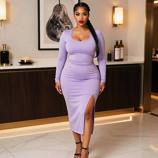 Viking Braid Glam in Lilac Dress