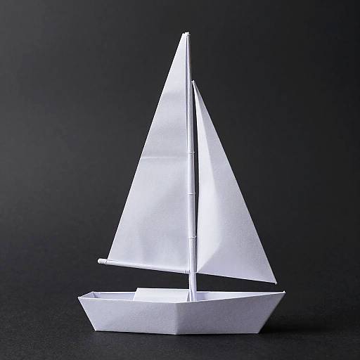 Minimalistic Paper Folded Sailboat